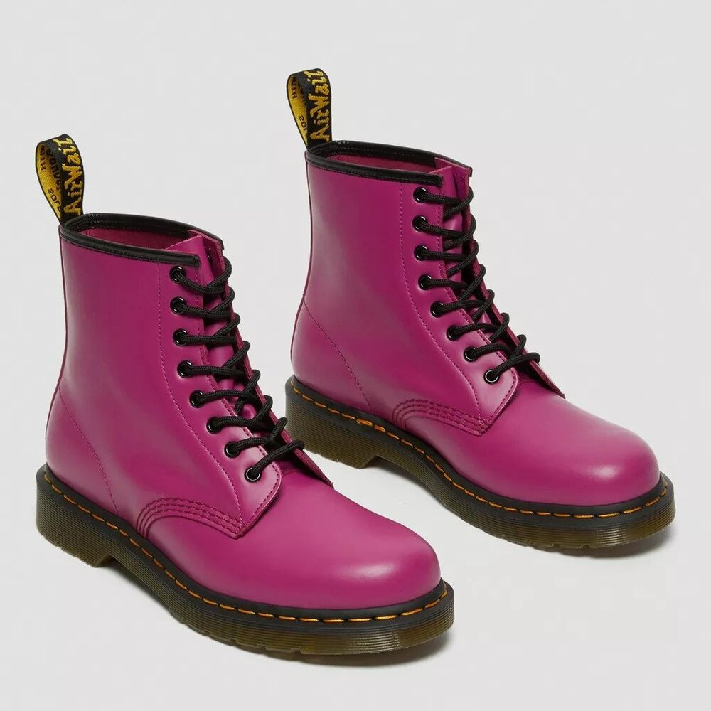 Dr. Marten Hot Pink 1460 SMOOTH LEATHER LACE UP BOOTS - RARE